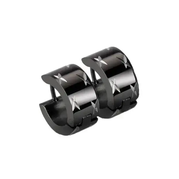 Mustat korvarenkaat x 7 x 13 mm - teräskorvakorut