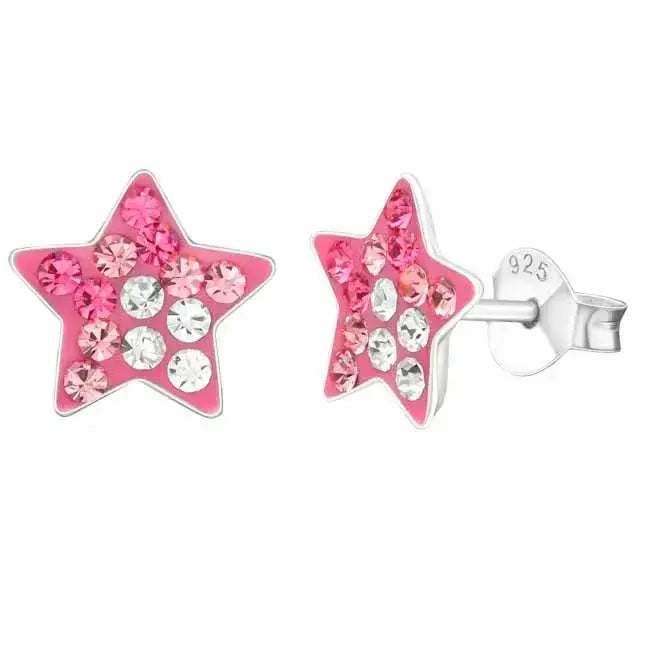 Pinkit tähti hopeakorvakorut - hopeakorvakorut