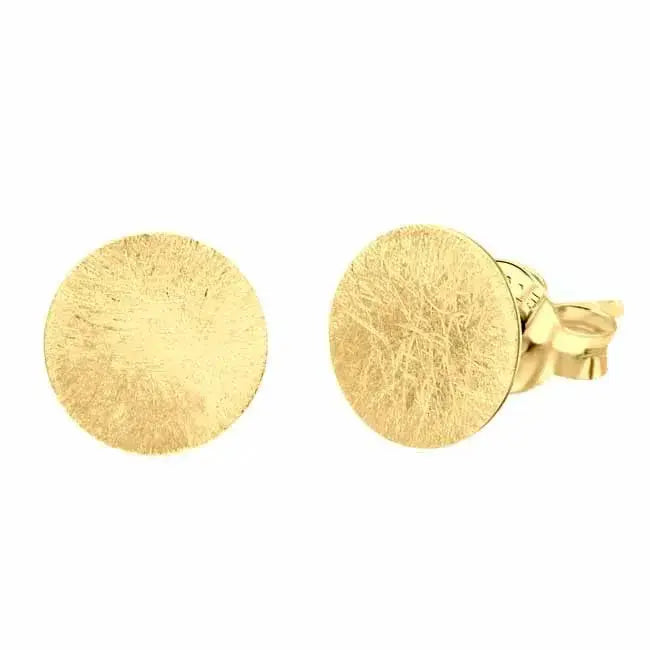 Pyöreät kullatut laattakorvakorut - hopeakorvakorut