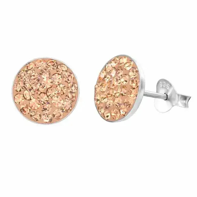 Pyöreät persikanväriset hopeakorvakorut - hopeakorvakorut