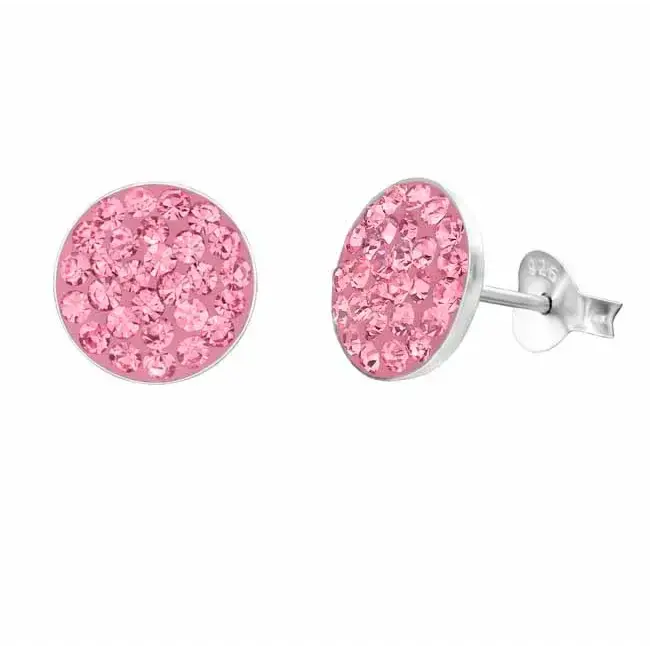 Pyöreät pinkit hopeakorvakorut - hopeakorvakorut