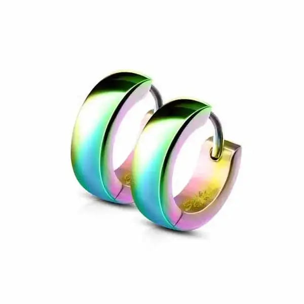 Rainbow korvarenkaat teräs 4 x 13 mm - teräskorvakorut