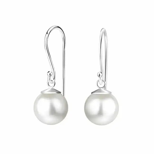 Roikkuvat helmikorvakorut 8 mm - hopeakorvakorut