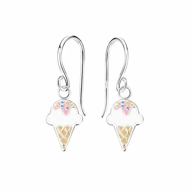 Roikkuvat hopeakorvakorut jäätelö - hopeakorvakorut