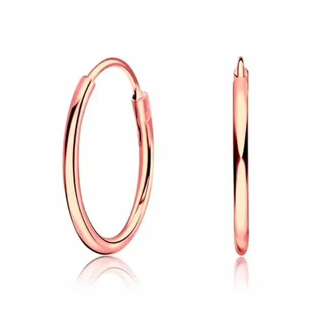 Ruusukullatut korvarenkaat 1,2 mm - hopeakorvakorut