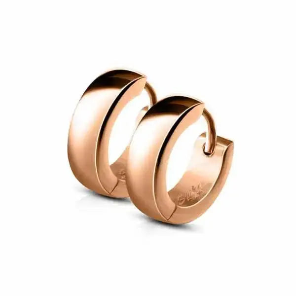 Ruusukultaiset korvarenkaat teräs 4 x 13 mm - teräskorvakorut