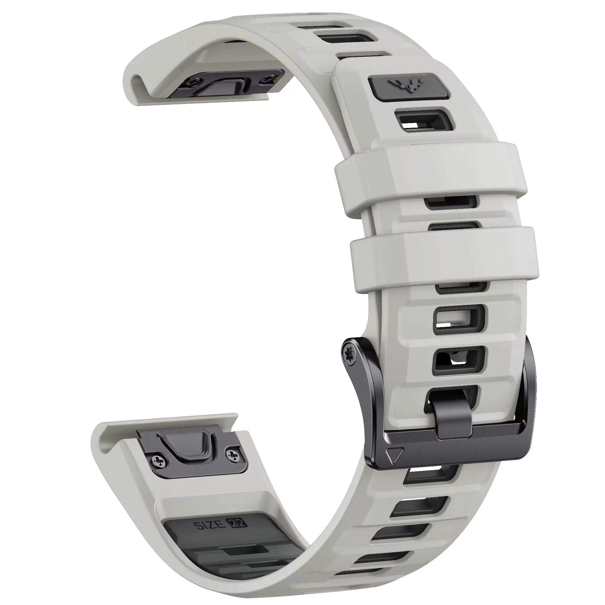 Sisu Fortis Garmin Fenix silikoniranneke pikakiinnityksellä, harmaa-musta, 26 mm HM Koru