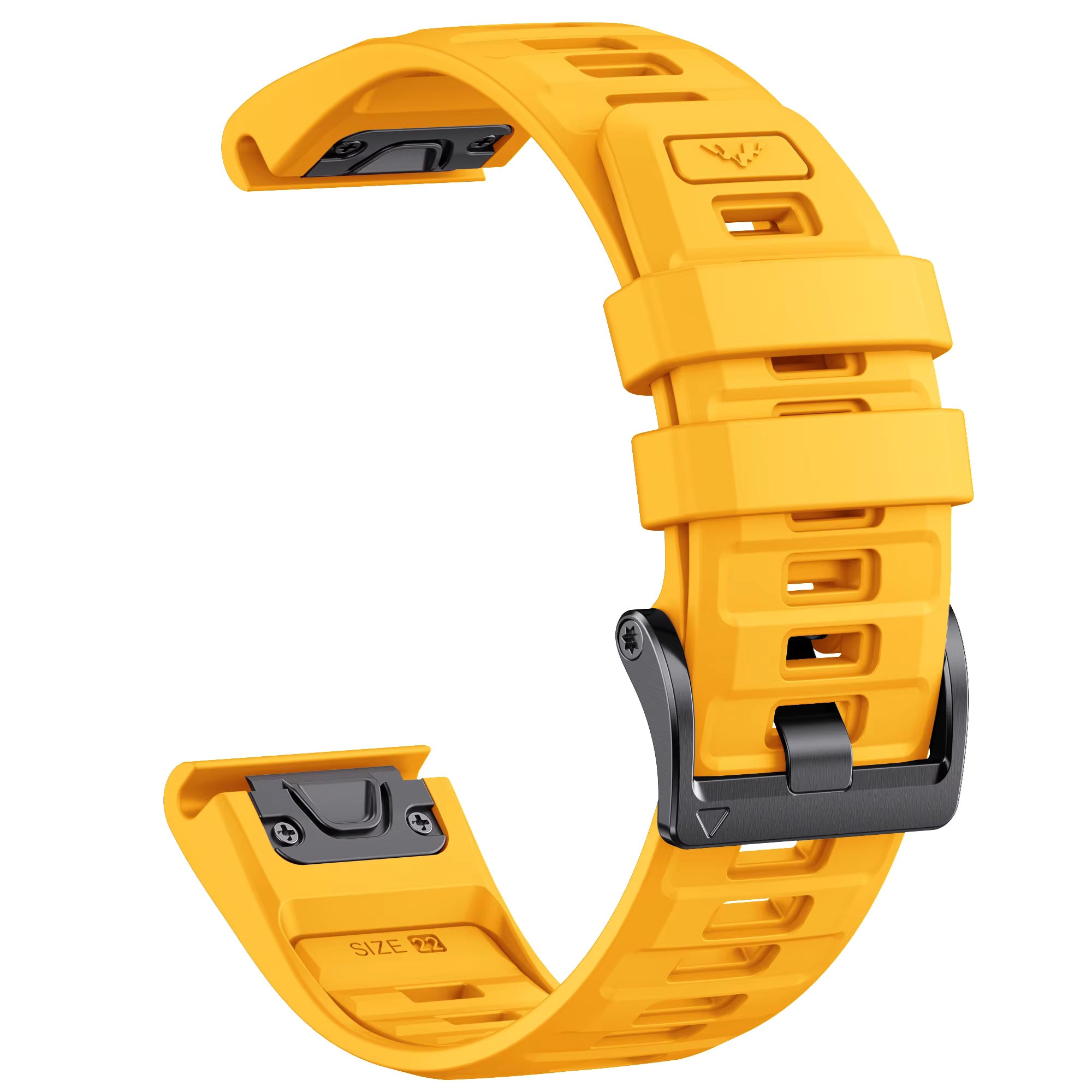 Sisu Fortis Garmin Fenix silikoniranneke pikakiinnityksellä, keltainen, 22 mm HM Koru