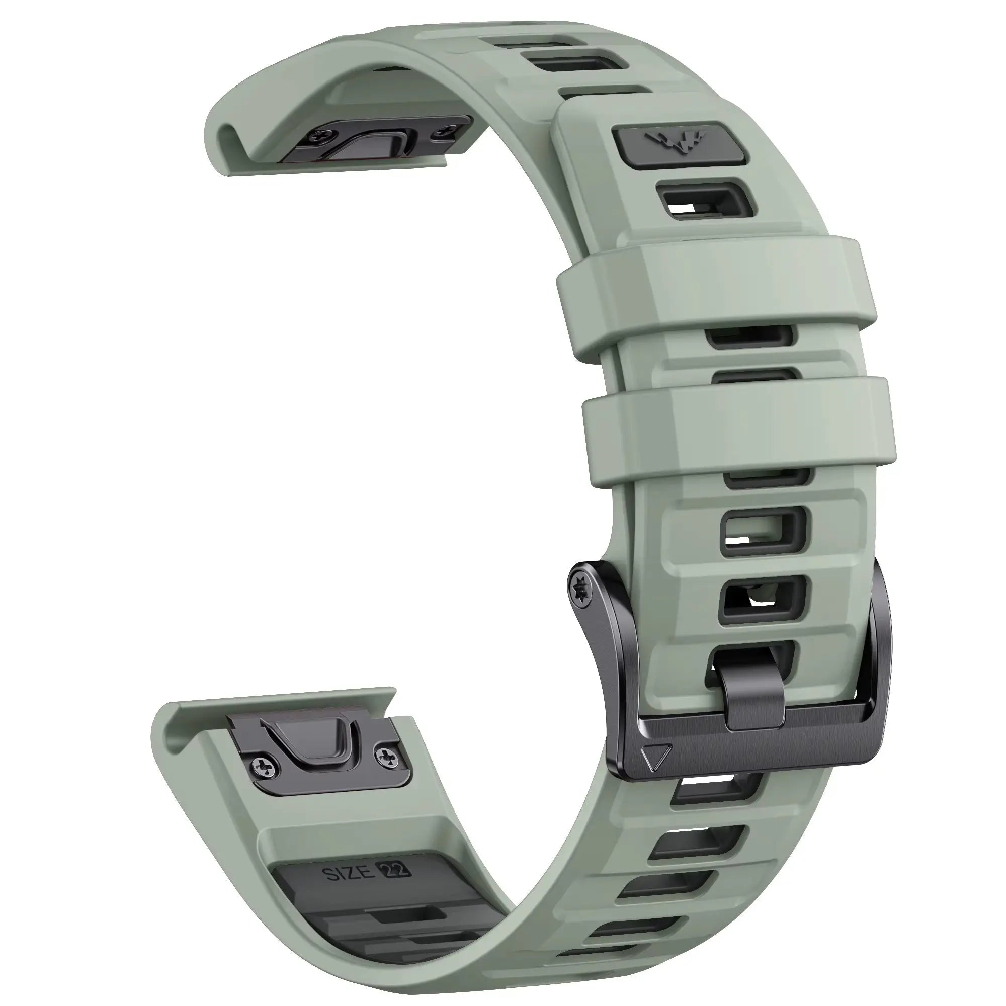 Sisu Fortis Garmin Fenix silikoniranneke pikakiinnityksellä, minttu-musta, 22 mm HM Koru