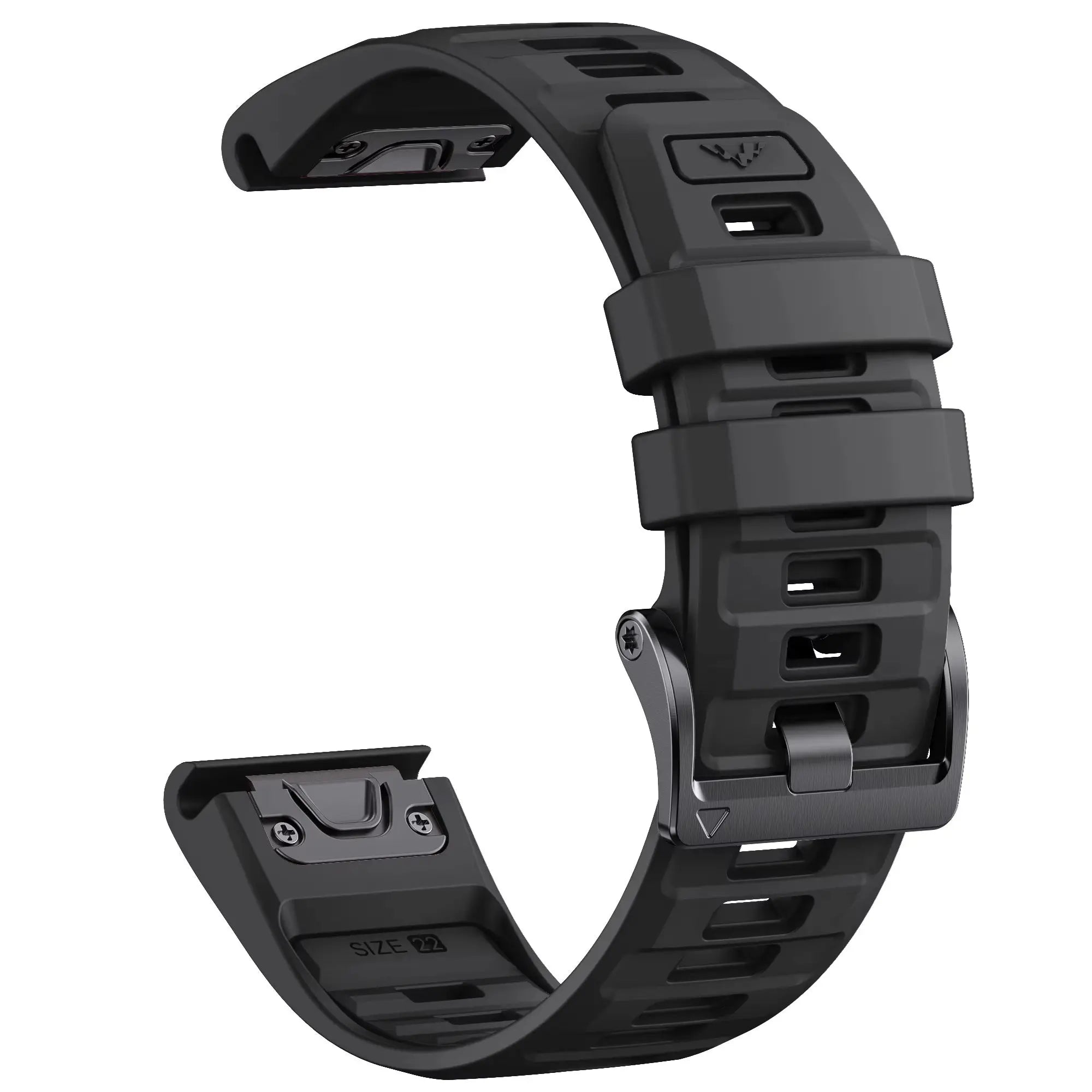 Sisu Fortis Garmin Fenix silikoniranneke pikakiinnityksellä, musta, 26 mm HM Koru