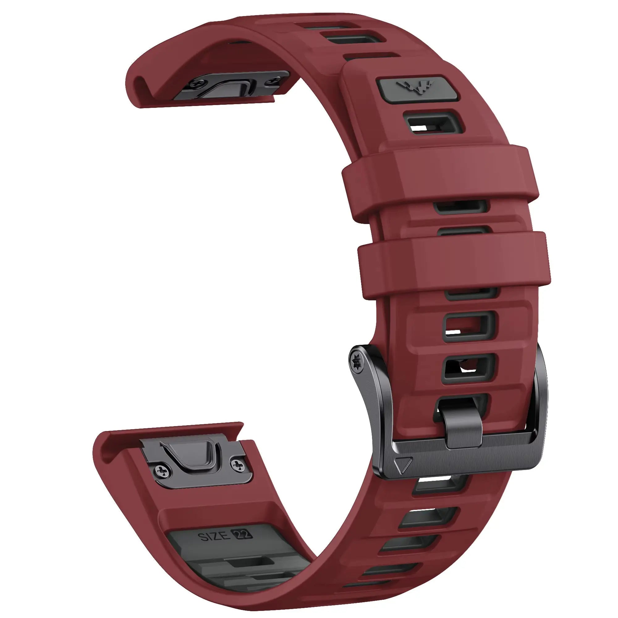 Sisu Fortis Garmin Fenix silikoniranneke pikakiinnityksellä, punainen-musta, 26 mm HM Koru