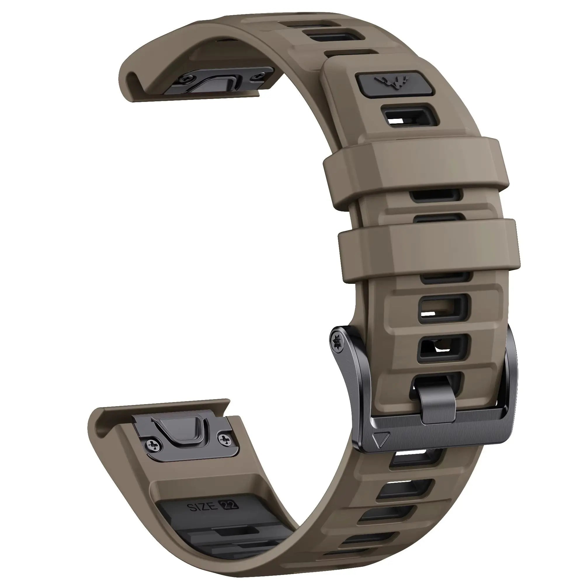 Sisu Fortis Garmin Fenix silikoniranneke pikakiinnityksellä, ruskea-musta, 26 mm HM Koru