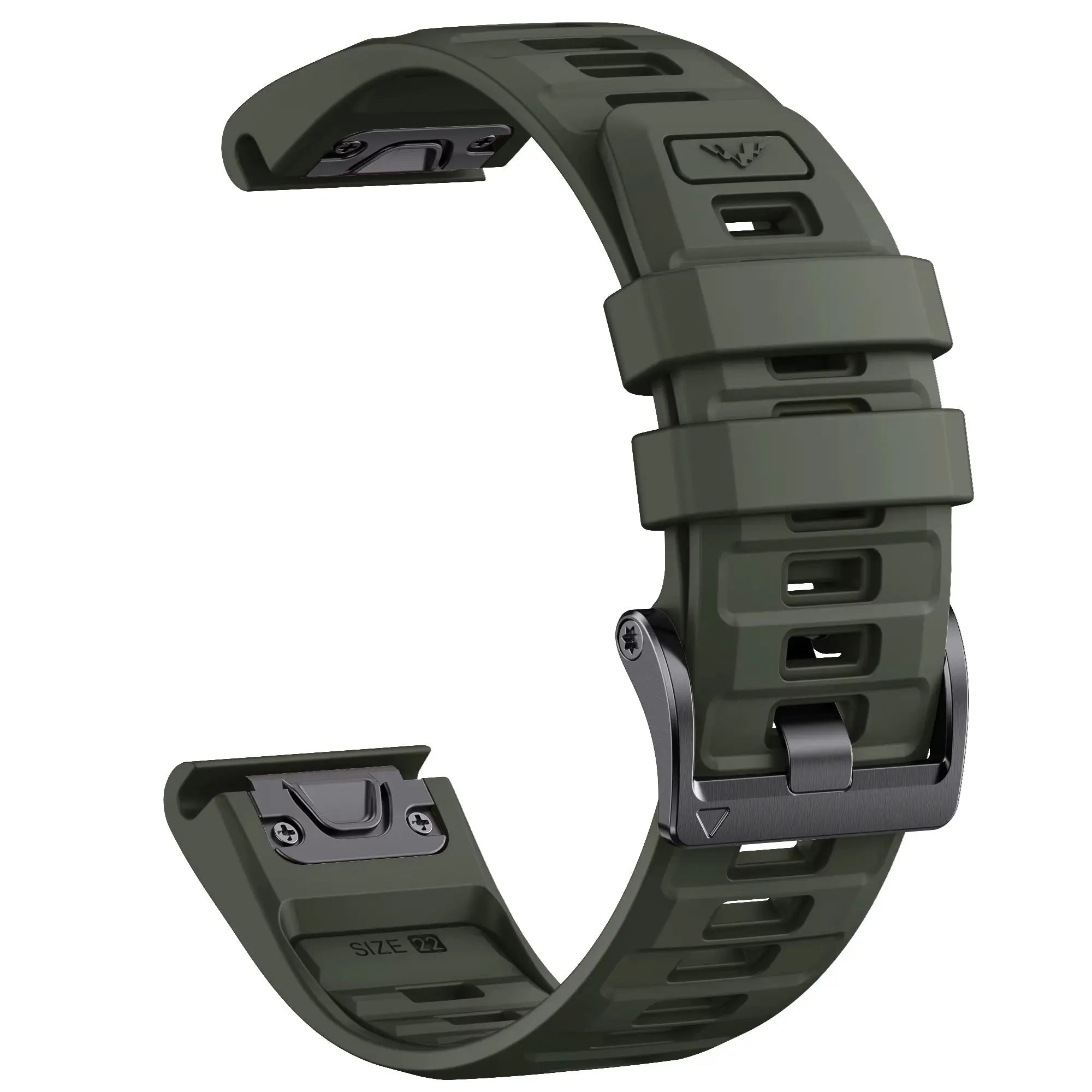 Sisu Fortis Garmin Fenix silikoniranneke pikakiinnityksellä, tummanvihreä, 26 mm HM Koru