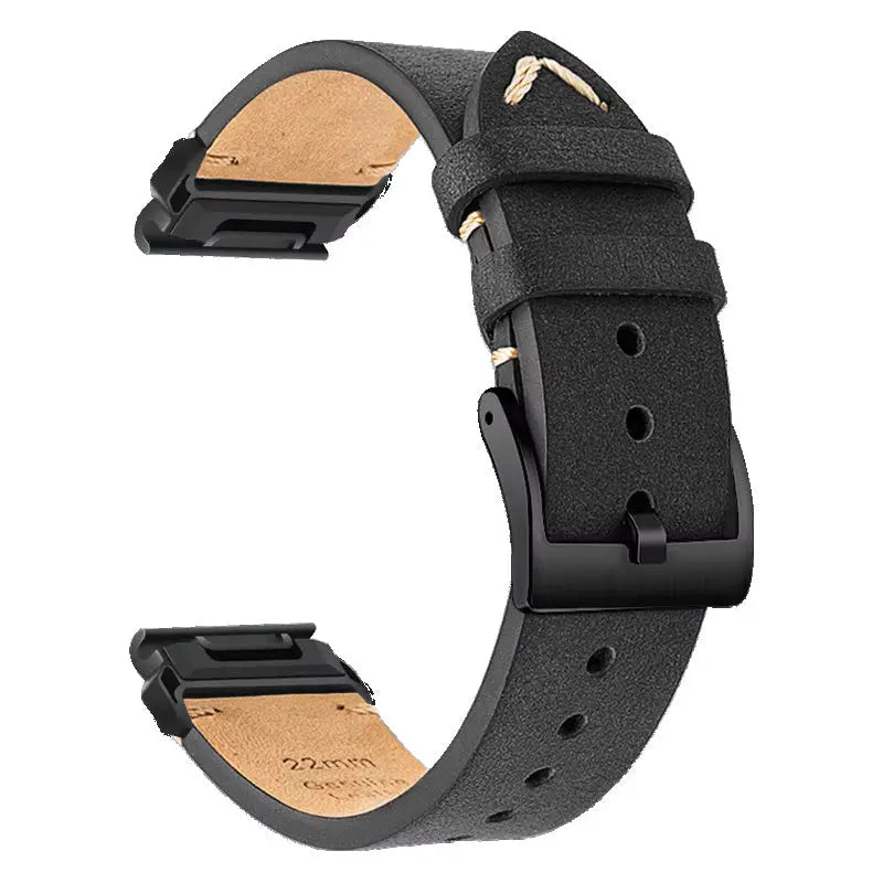Sisu Hide XL Garmin Fenix nahkaranneke pikakiinnityksellä, musta, 22 mm HM Koru