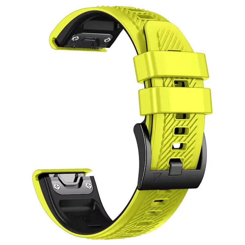 Sisu Rift Garmin Fenix silikoniranneke pikakiinnityksellä, lime-musta, 22 mm HM Koru