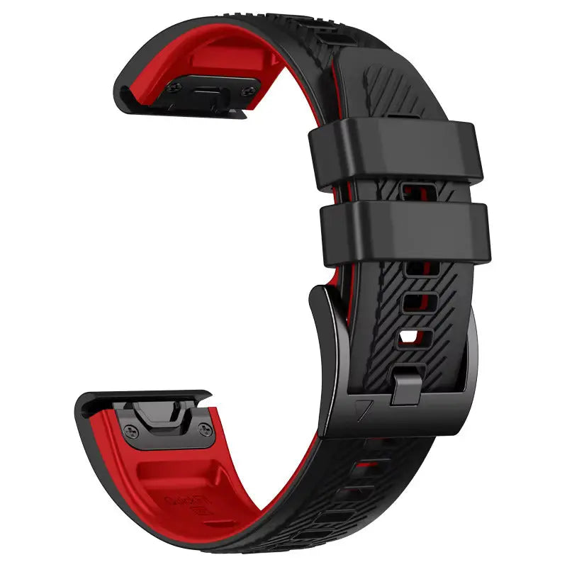 Sisu Rift Garmin Fenix silikoniranneke pikakiinnityksellä, musta-punainen, 26 mm HM Koru