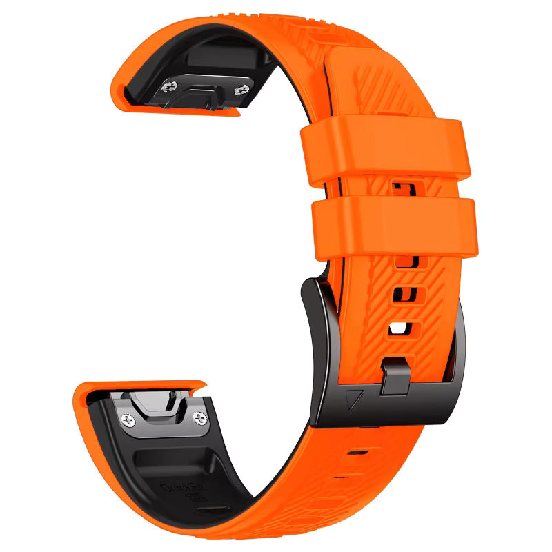 Sisu Rift Garmin Fenix silikoniranneke pikakiinnityksellä, oranssi-musta, 26 mm HM Koru