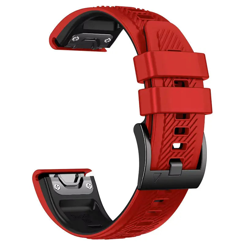 Sisu Rift Garmin Fenix silikoniranneke pikakiinnityksellä, punainen-musta, 22 mm HM Koru