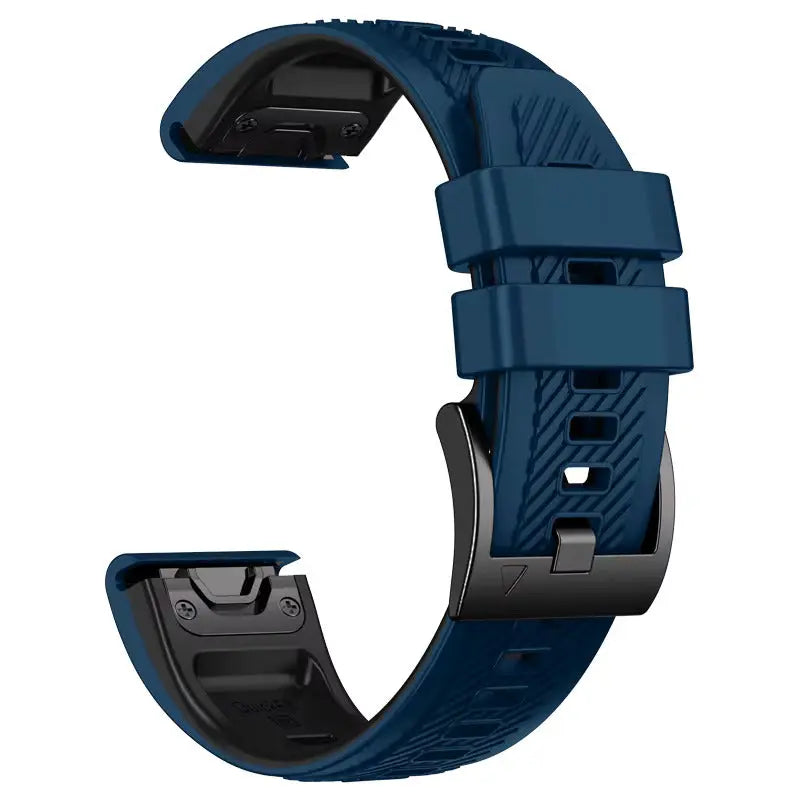 Sisu Rift Garmin Fenix silikoniranneke pikakiinnityksellä, tummansininen-musta, 22 mm HM Koru