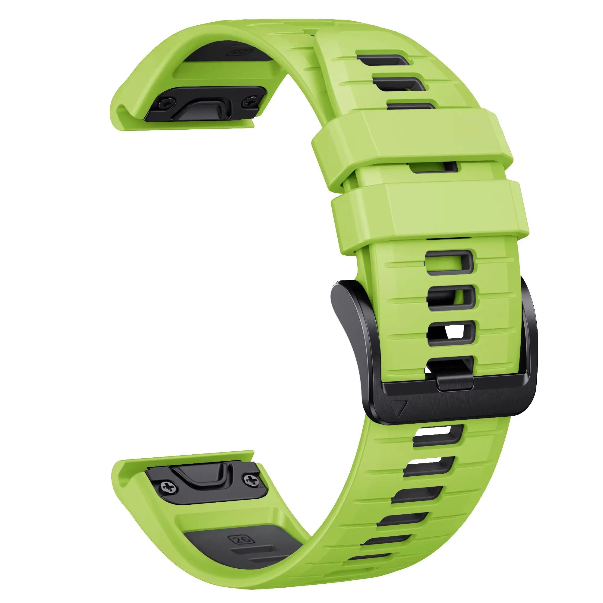 Sisu Scala Garmin Fenix silikoniranneke pikakiinnityksellä, lime-musta, 22 mm HM Koru
