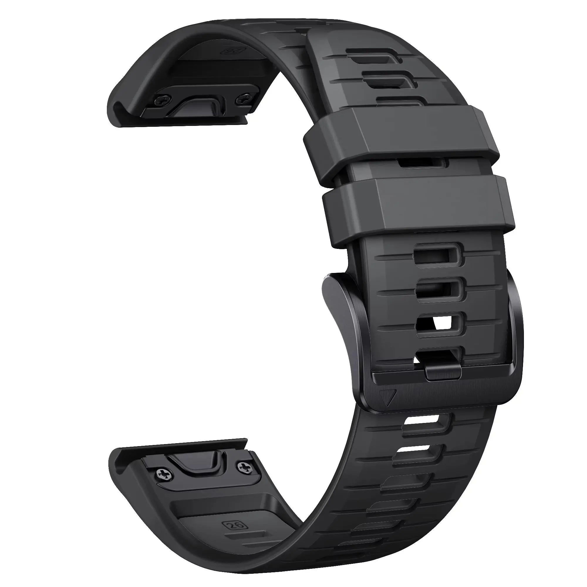 Sisu Scala Garmin Fenix silikoniranneke pikakiinnityksellä, musta-harmaa, 22 mm HM Koru
