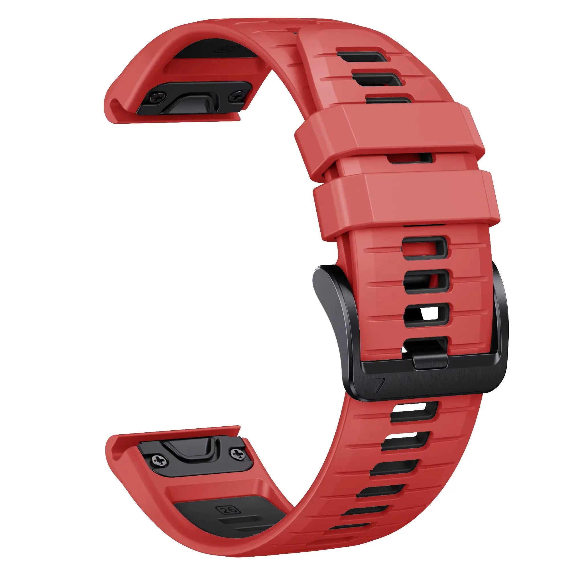 Sisu Scala Garmin Fenix silikoniranneke pikakiinnityksellä, punainen-musta, 22 mm HM Koru
