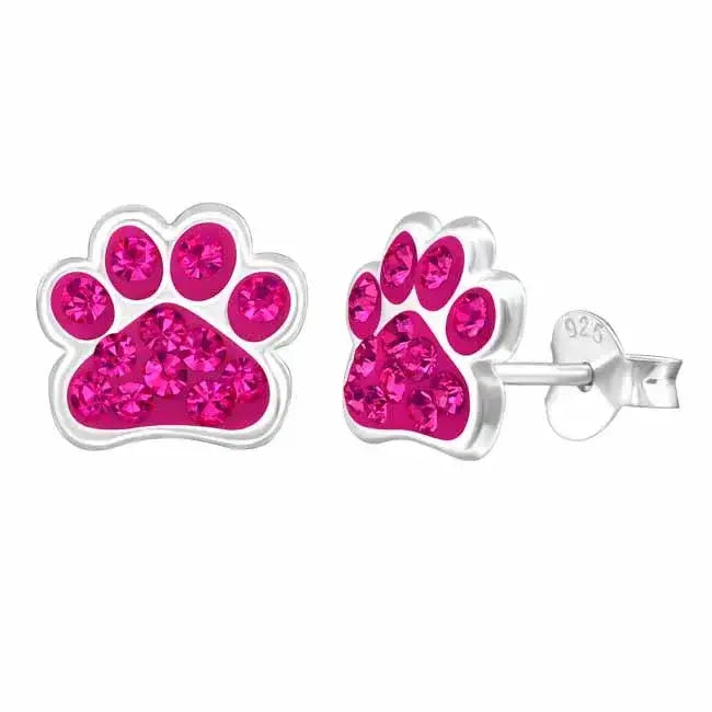 Tassu hopeakorvakorut fuksia zirkoniakivillä - hopeakorvakorut