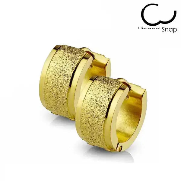 Teräskorvarenkaat keltakulta matta - teräskorvakorut