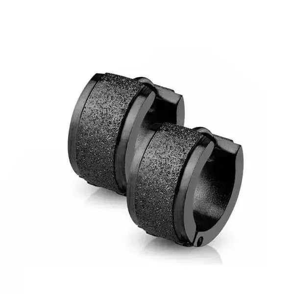 Teräskorvarenkaat musta matta - teräskorvakorut