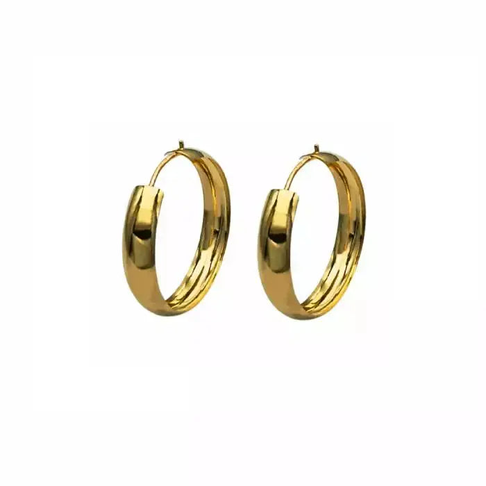 Kultaiset rengaskorvakorut 14K keltakulta 20 mm HM Koru