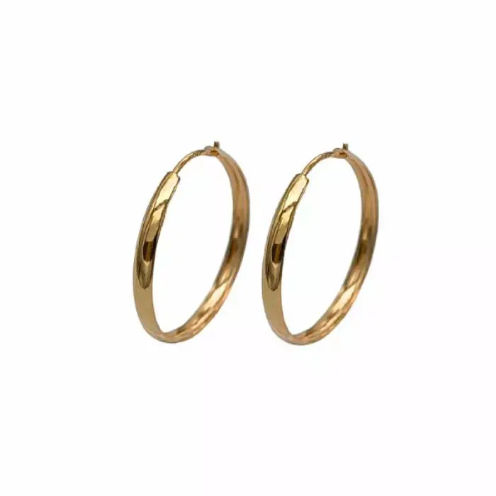 Kultaiset rengaskorvakorut 14K keltakulta 20 mm HM Koru