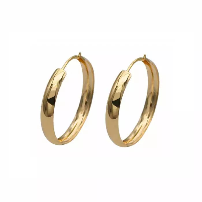 Kultaiset rengaskorvakorut 14K keltakulta 20 mm HM Koru