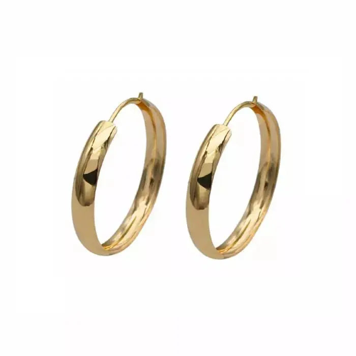 Kultaiset rengaskorvakorut 14K keltakulta 20 mm HM Koru