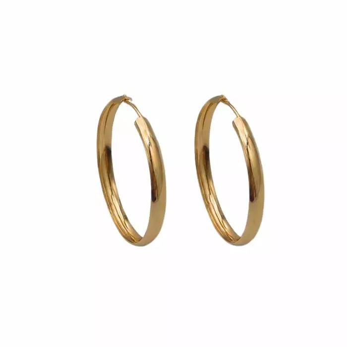 Kultaiset rengaskorvakorut 14K keltakulta 28 mm HM Koru