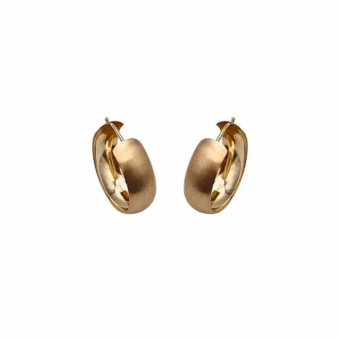 Kultaiset korvarenkaat matta 14K keltakulta 15 mm HM Koru