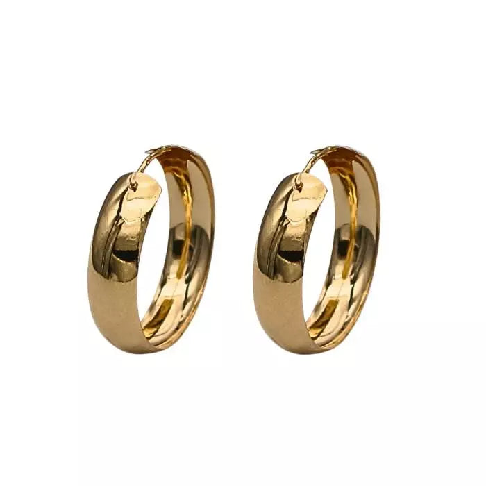 Kultaiset rengaskorvakorut 14K keltakulta 20 mm HM Koru