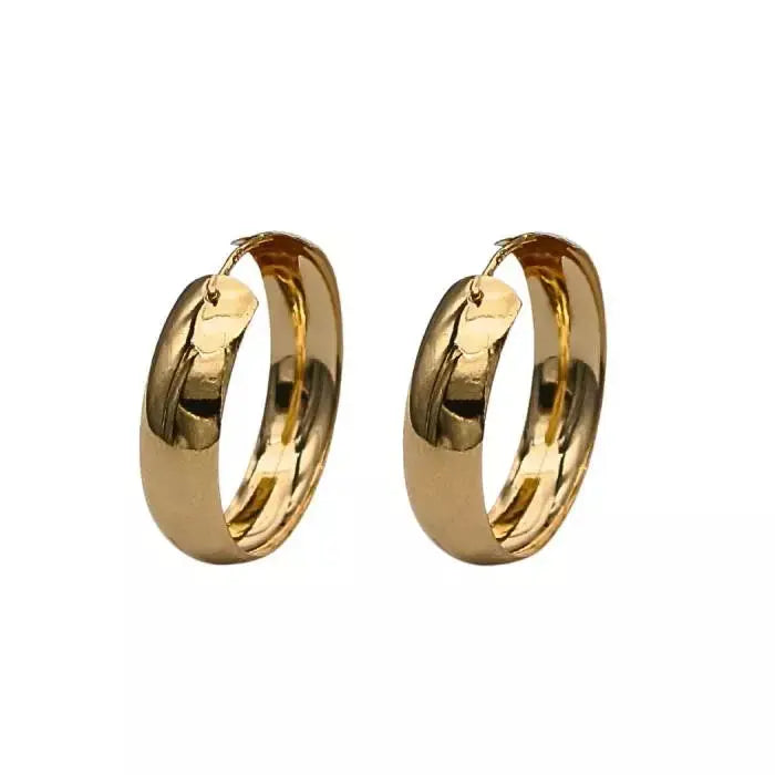 Kultaiset rengaskorvakorut 14K keltakulta 20 mm HM Koru