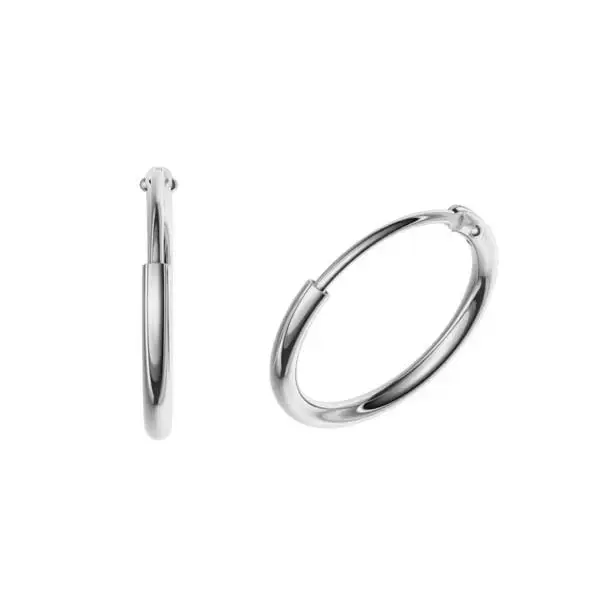 Valkokultaiset korvarenkaat 14k