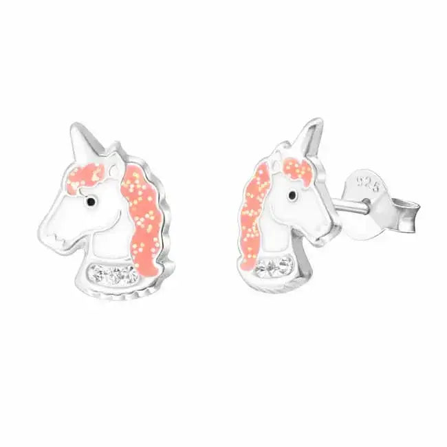 Yksisarvinen korvakorut pinkki - hopeakorvakorut