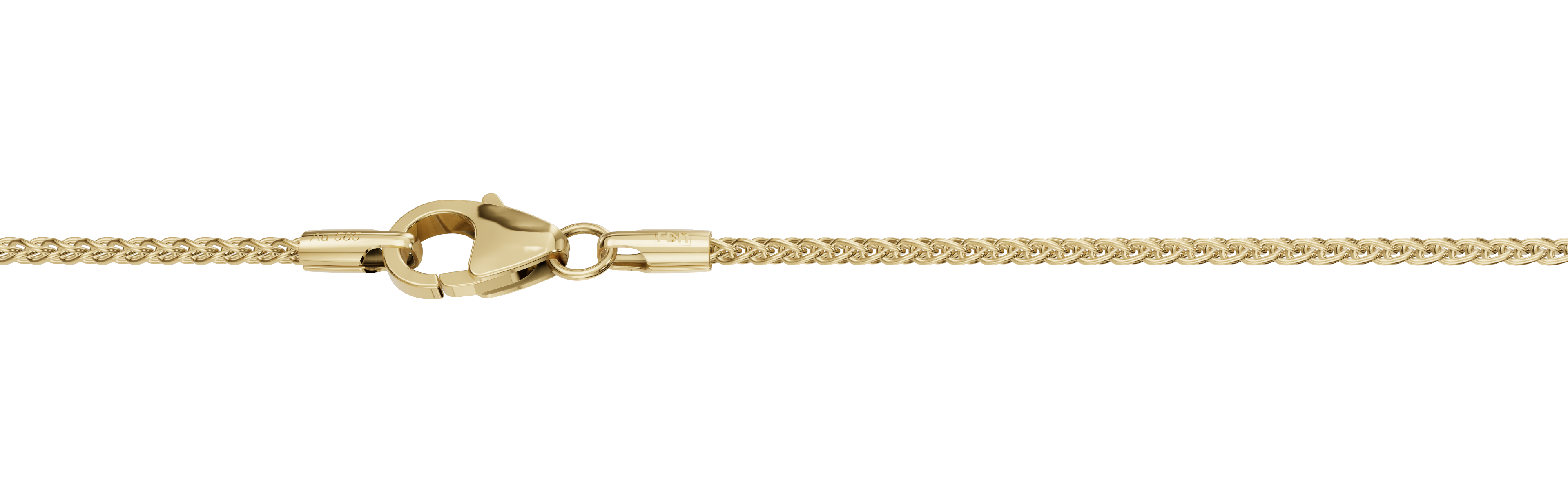 Kultainen vehnäketju 1,7 mm 14K keltakulta