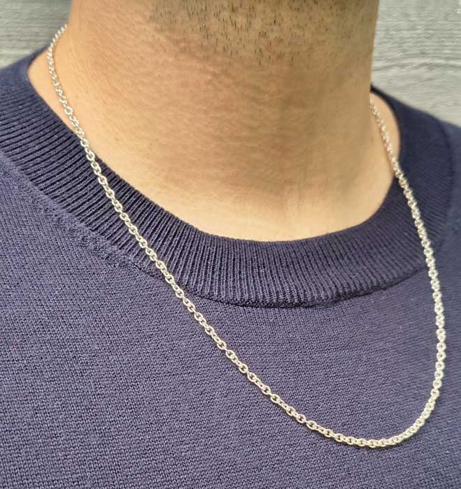 Hopeinen ankkuriketju 2,7 mm