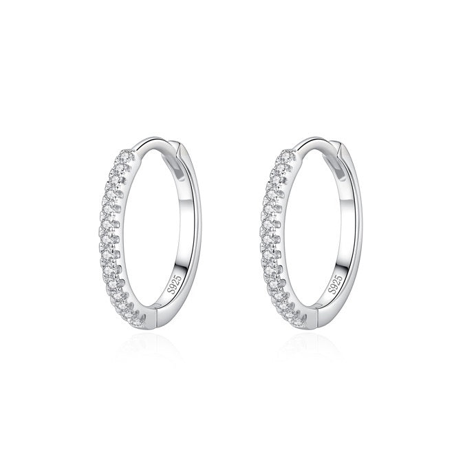 Hopeakorvarenkaat zirkoneilla 1,5 x 16 mm