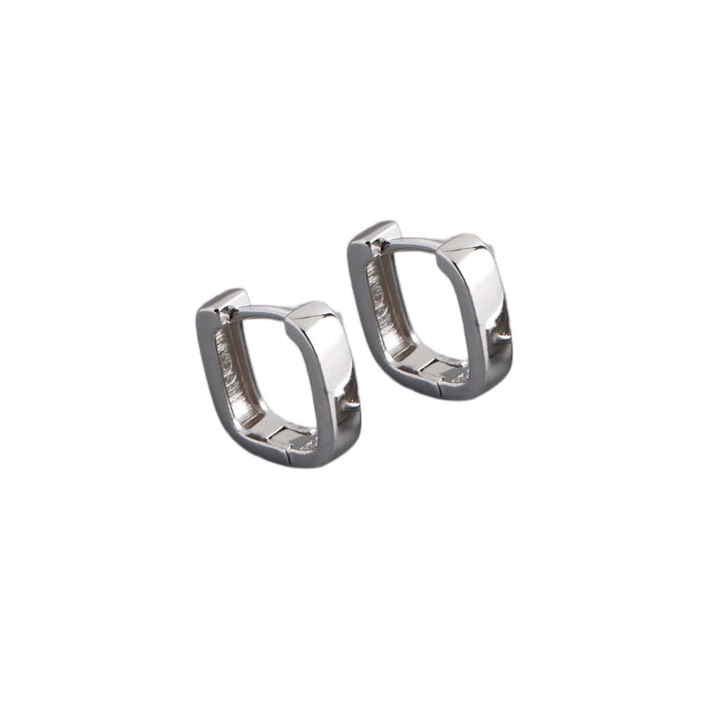 Silver earrings rectangle