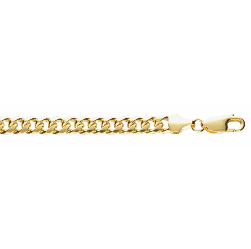 Kultainen ontto panssariketju 6 mm 14K Keltakulta