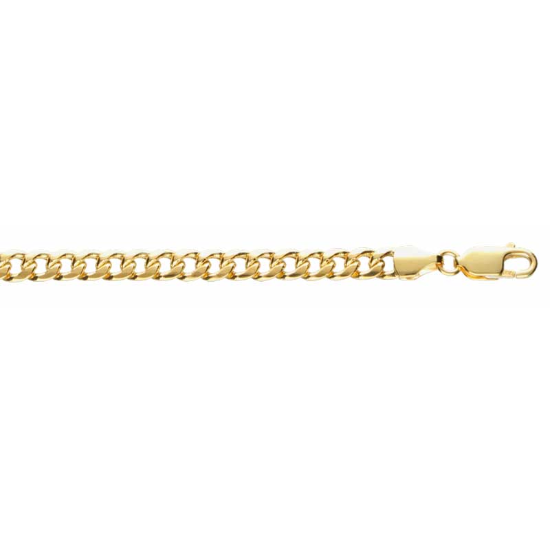 Kultainen ontto panssariketju 4,7 mm 14K Keltakulta
