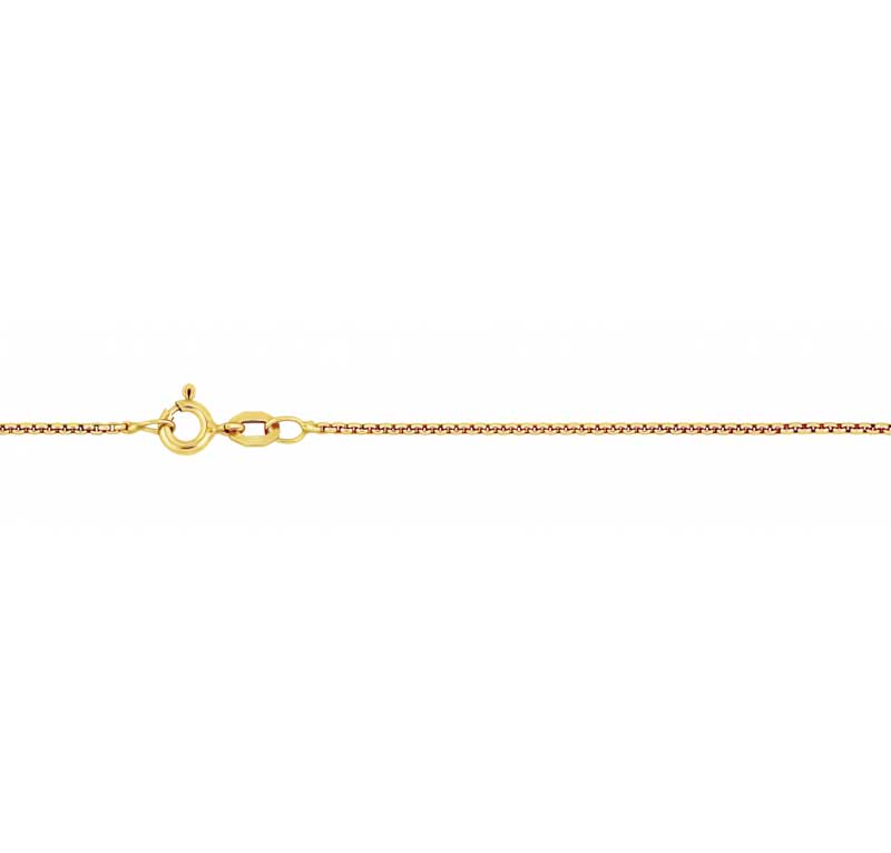 Kultainen pyöreä venetsiaketju 1,2 mm 14K keltakulta
