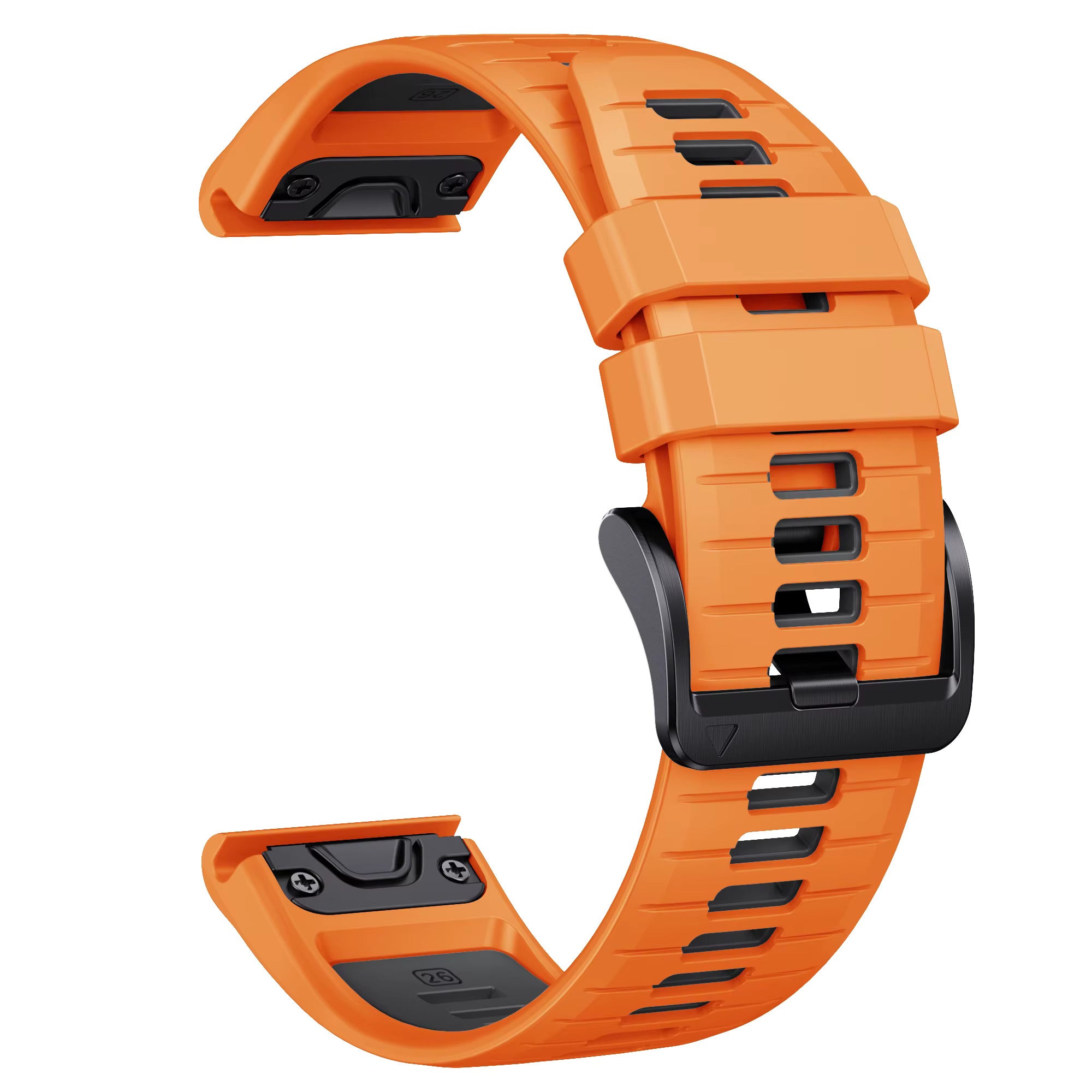 Sisu Scala Garmin Fenix silikoniranneke pikakiinnityksellä, oranssi-musta, 22 mm HM Koru