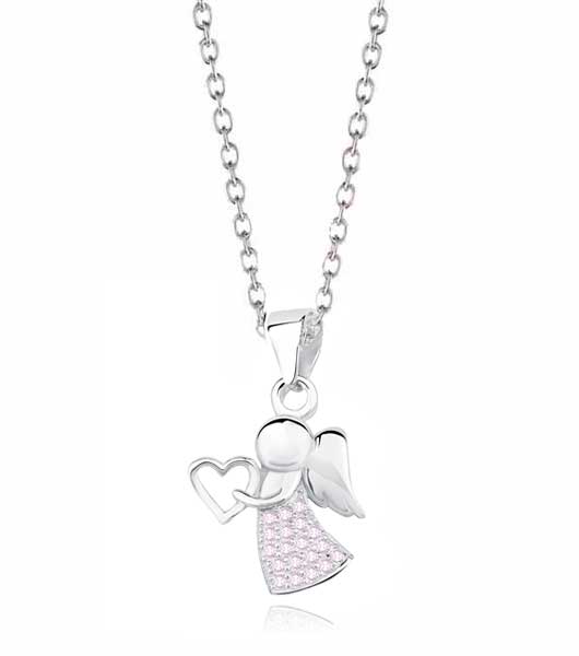 Hopeinen kasteriipus enkeli pinkki HM Koru