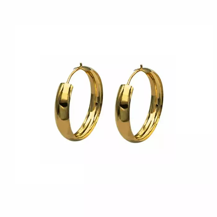 Kultaiset rengaskorvakorut 14K keltakulta 20 mm HM Koru