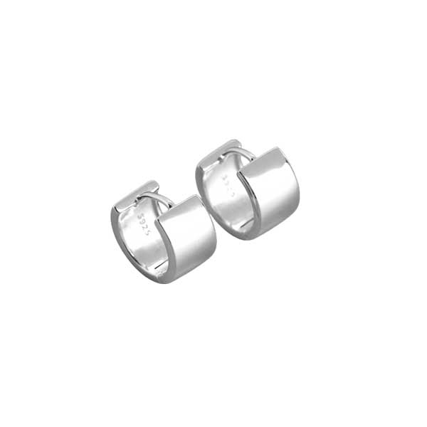 Leveät hopeiset korvarenkaat 13,5 mm